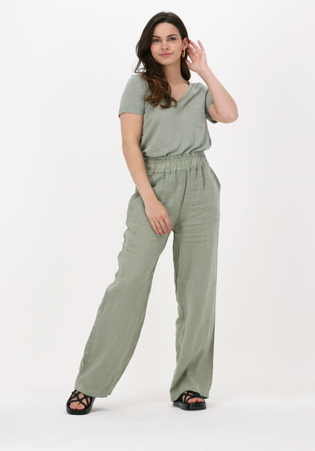 Groene OBJECT T-shirt OBJETESSI SLUB S/S V-NECK NOOS - large