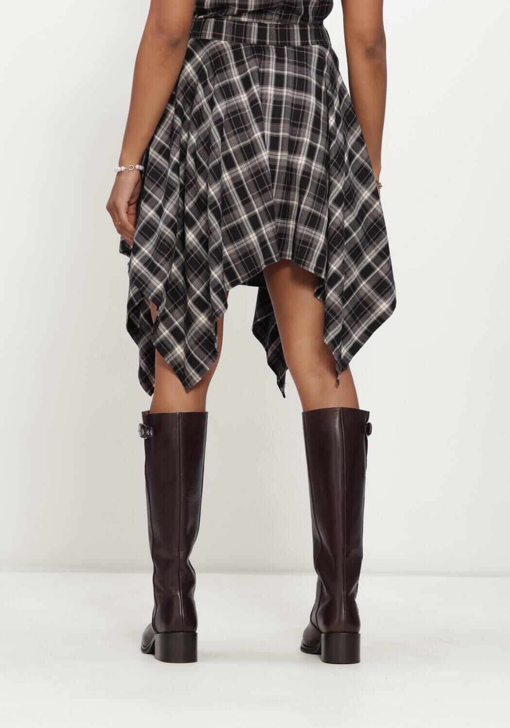 Zwarte CO'COUTURE Rokken DAGNYCC CHECK TIE SKIRT - large