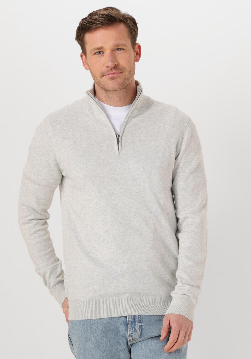 Saint Steve Grijze Half Zip Trui voor Mannen Gray Heren