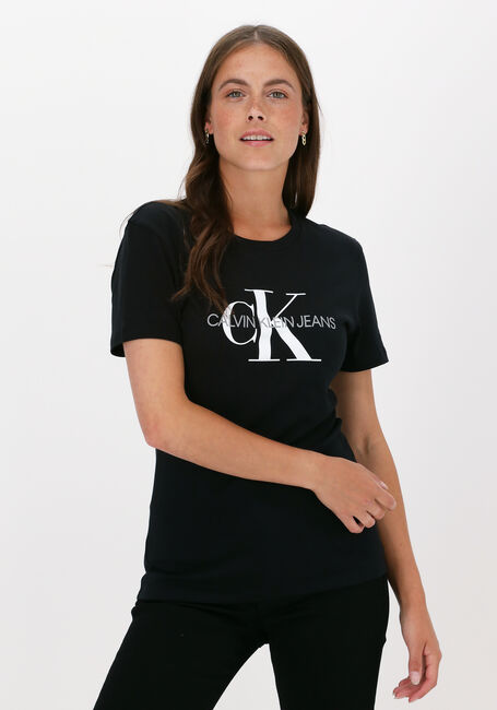 Zwarte CALVIN KLEIN T-shirt CORE MONOGRAM LOGO REGULAR FIT - large