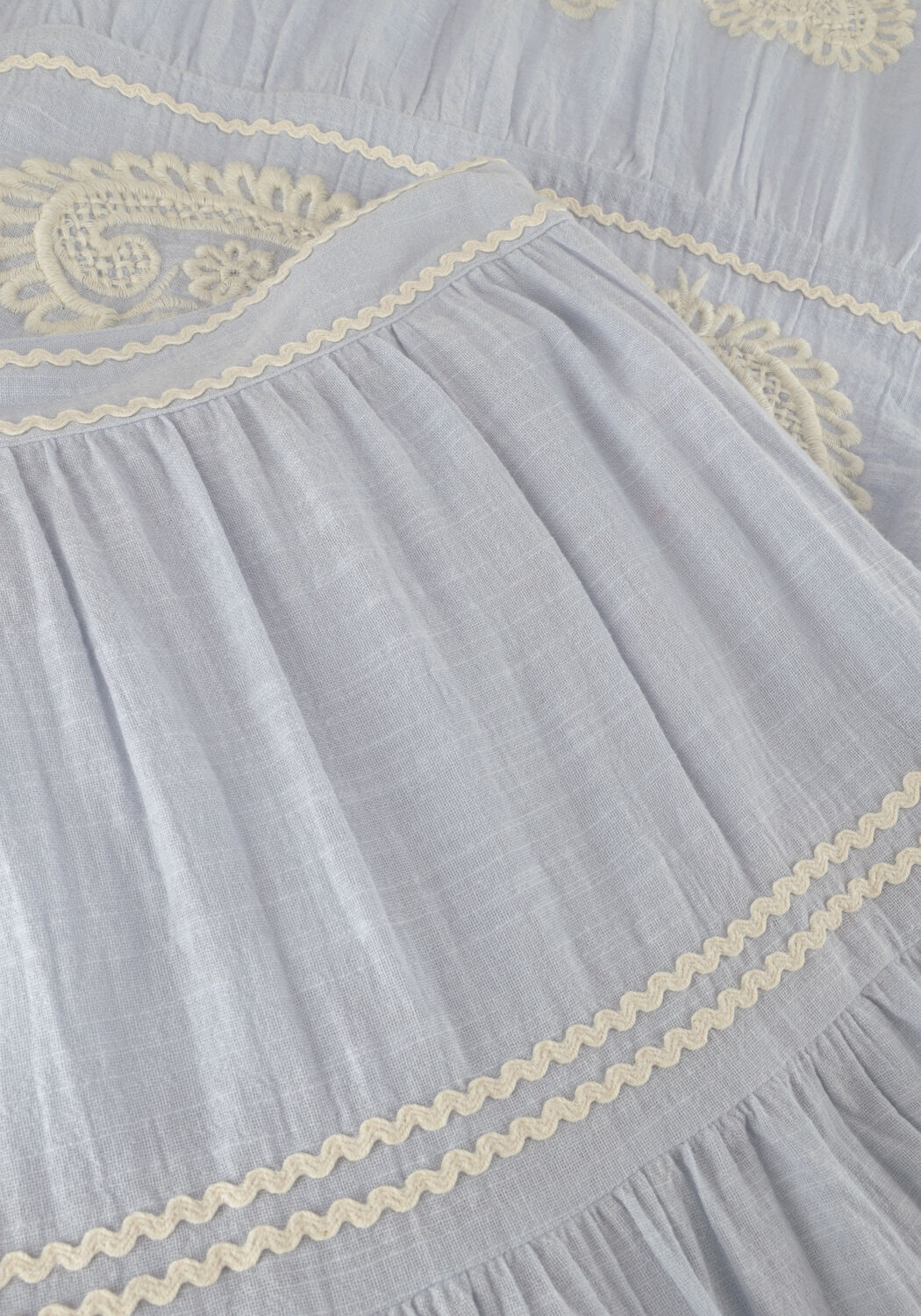 Lichtblauwe ANTIK BATIK Maxirok RONY SKIRT - large