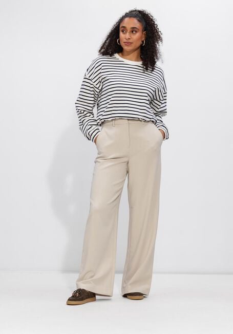 Beige MSCH COPENHAGEN Wijde broek MSCHMACY MICHELLE HW WIDE PANTS REGULAR - large