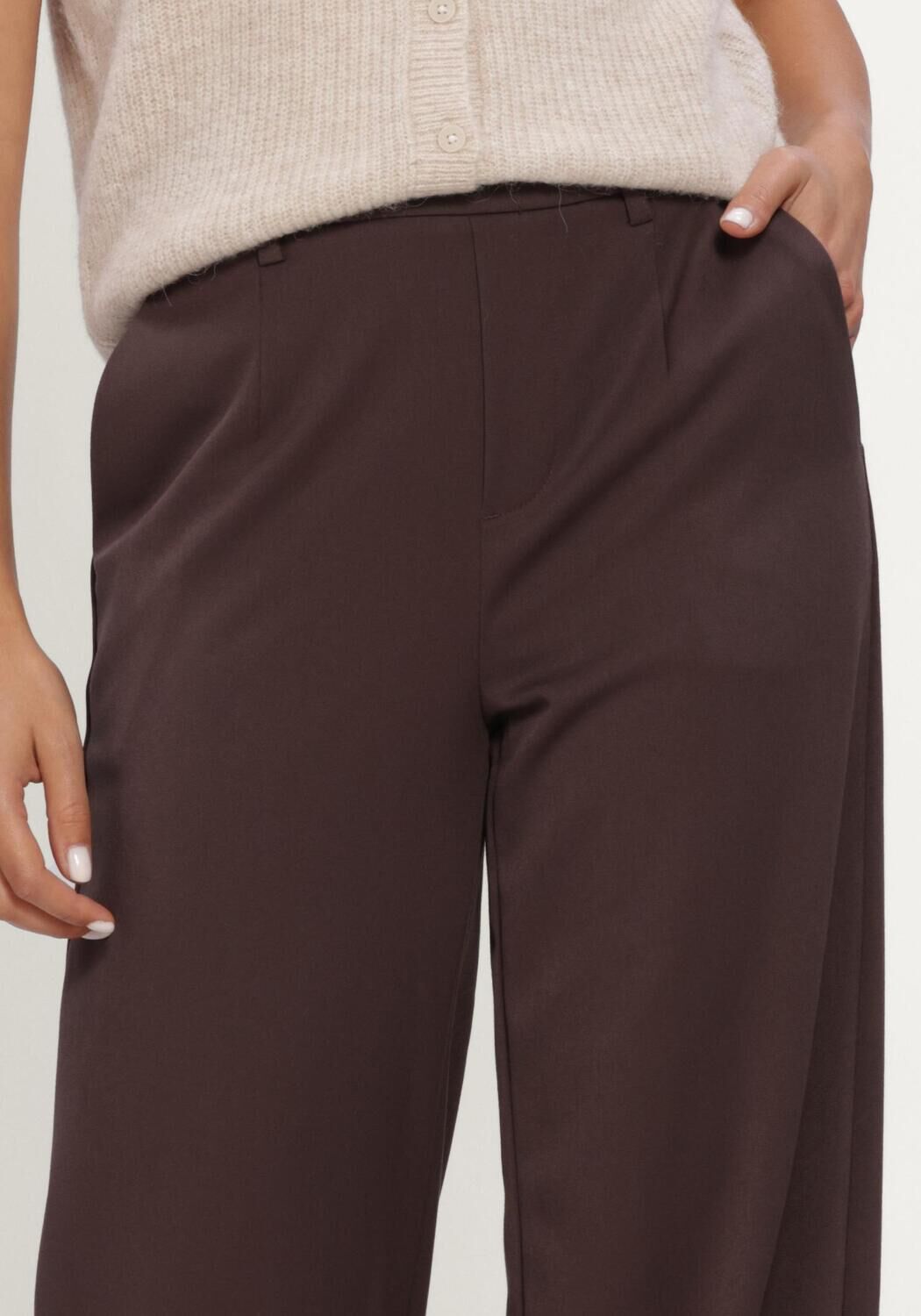 Bruine OBJECT Wijde broek OBJLISA WIDE PANT TALL - large