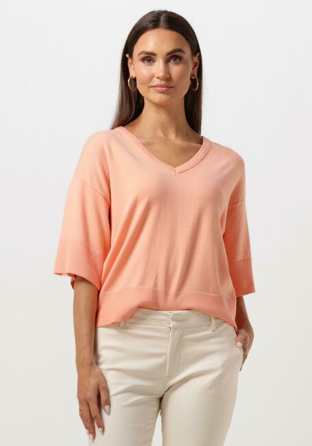 Lichtroze MSCH COPENHAGEN Top MSCHESLINA RACHELLE 2/4 V NECK PULLOVER - large