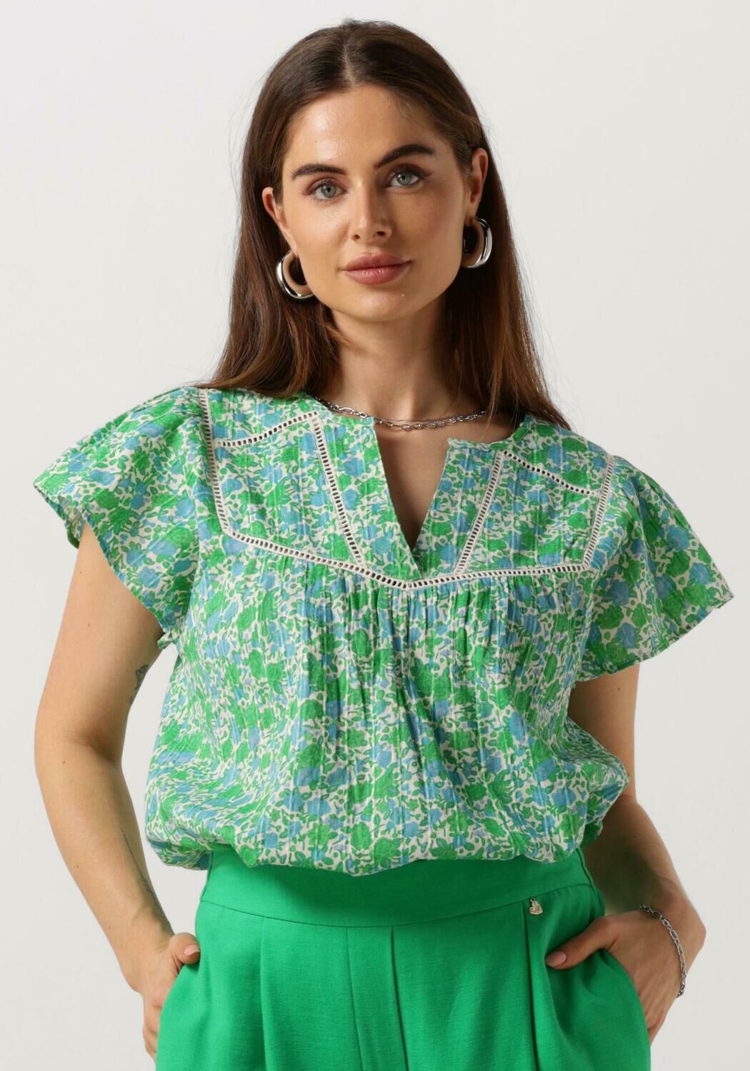 Fabienne Chapot Top met vlindermouwen en ronde halslijn Multicolor Dames