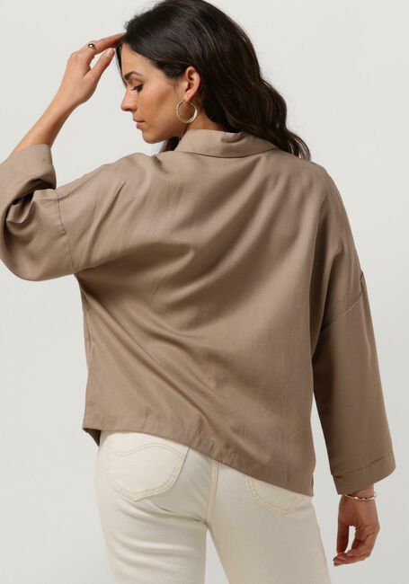 Bruine OBJECT Blouses OBJTILDA BOXY SHIRT - large