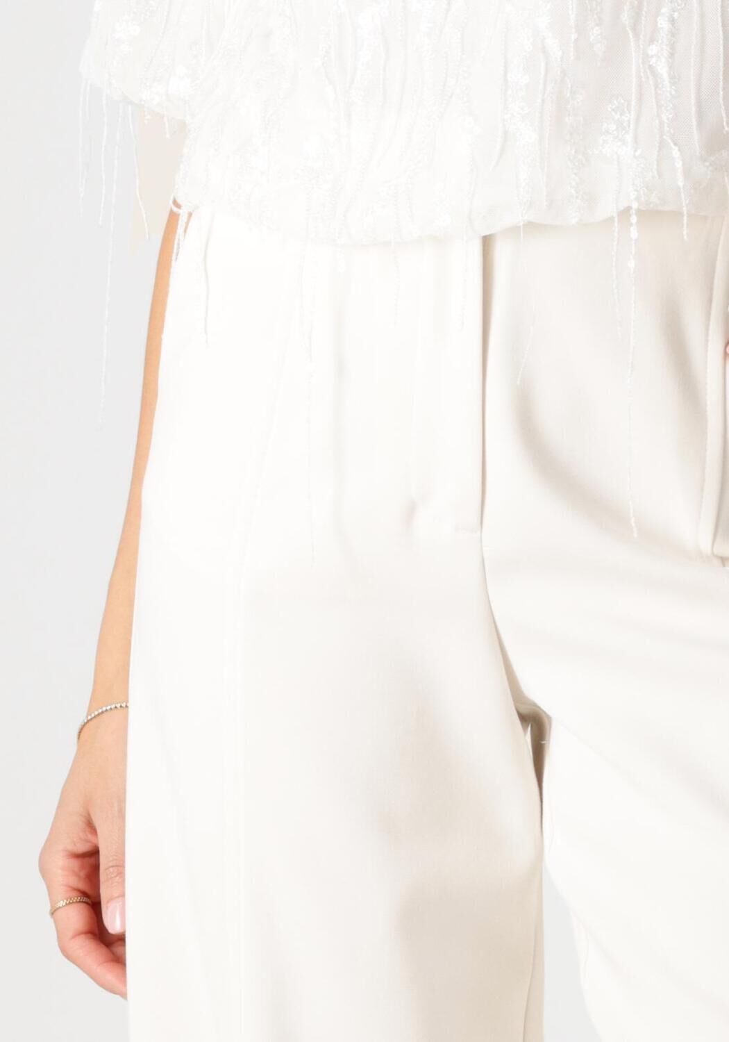 Y.A.S. Dames Broeken Yasizzie Hw Wide Pant S. Ecru