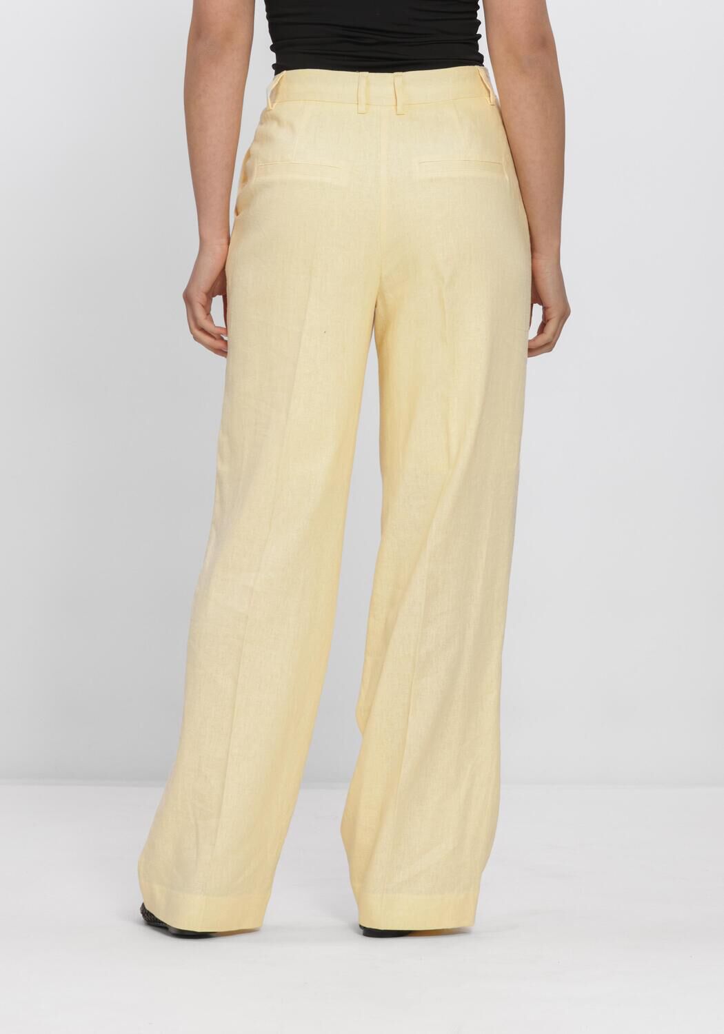Gele SELECTED WOMEN Pantalon SLFWIDE MARLIE HW PANT - large