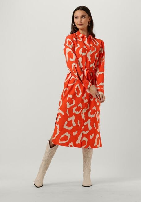 Aziatisch kubus mengsel Koraal OBJECT Midi jurk JACIRA TILDA L/S SHIRT DRESS | Omoda