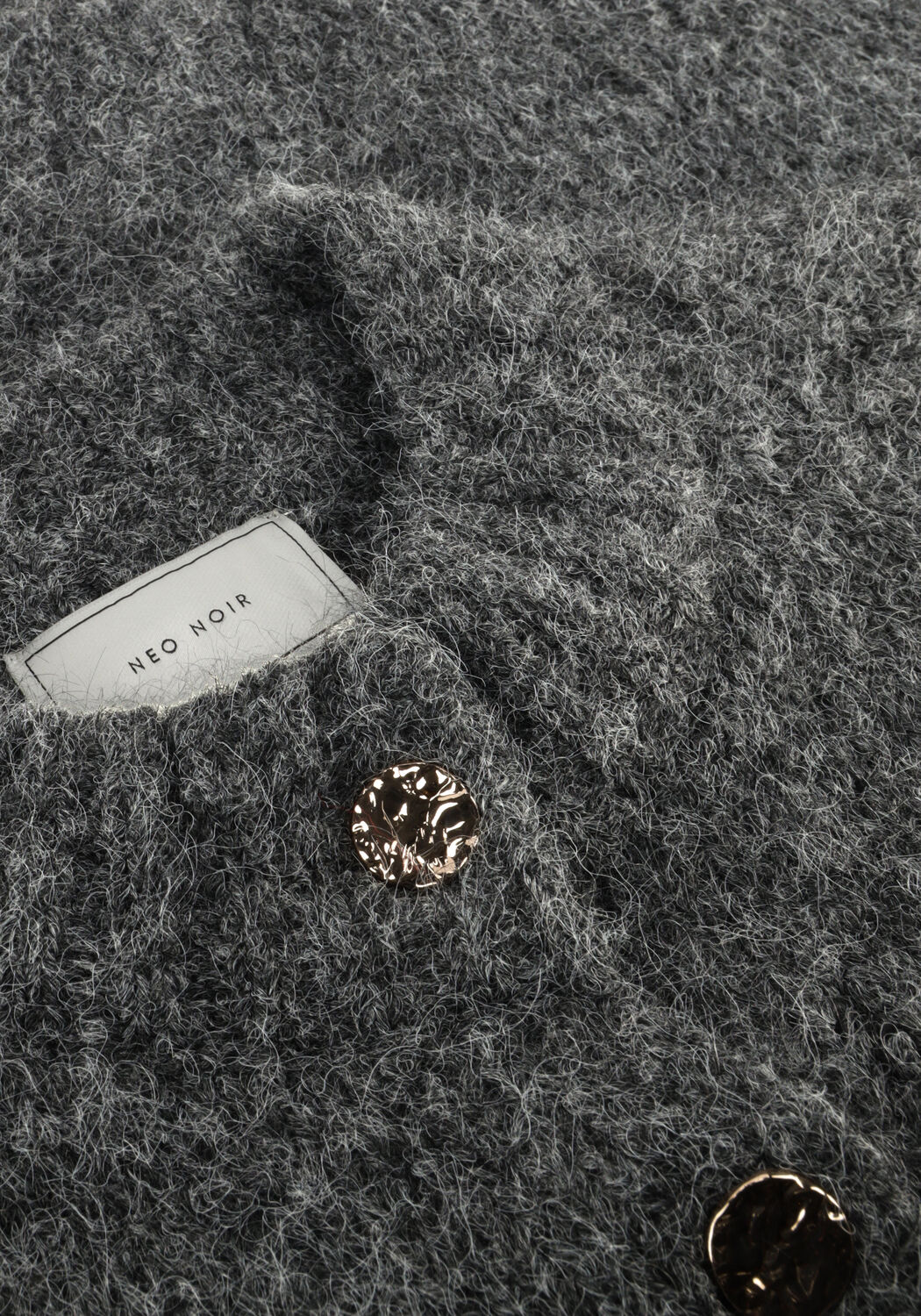 Donkergrijze NEO NOIR Trui BENUTA FLUFFY KNIT CARDIGAN - large