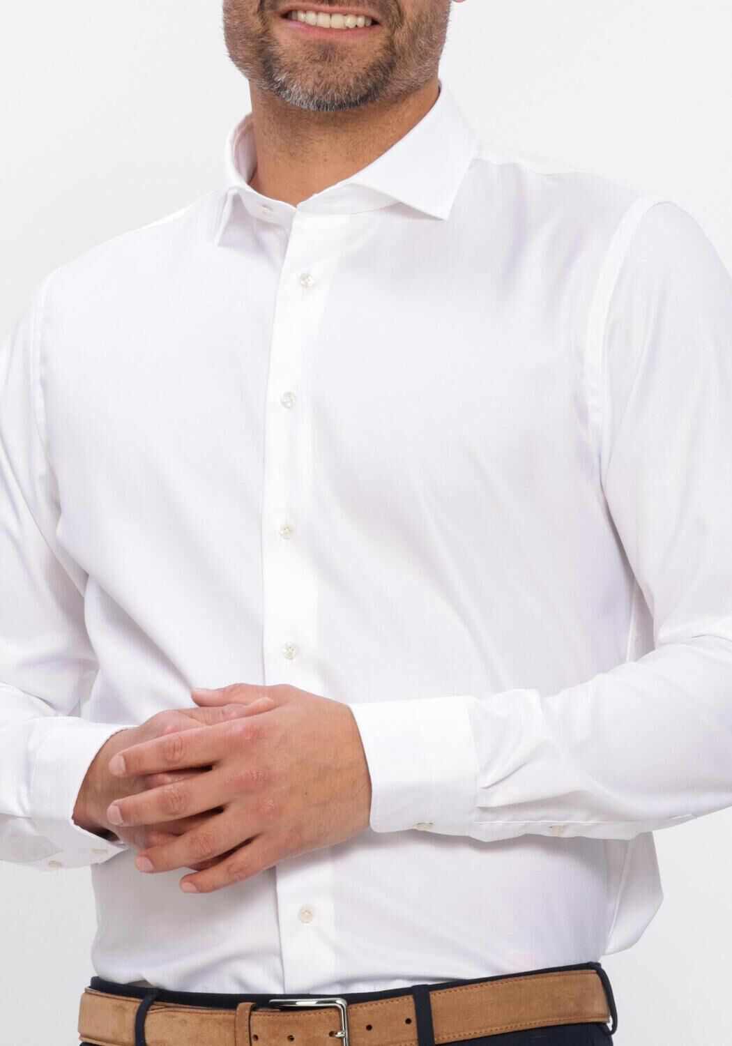 Witte PROFUOMO T-shirt SHIRT CUTAWAY SF - large