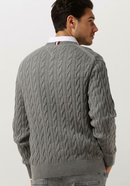 Grijze TOMMY HILFIGER Trui CLASSIC CABLE CREW NECK - large