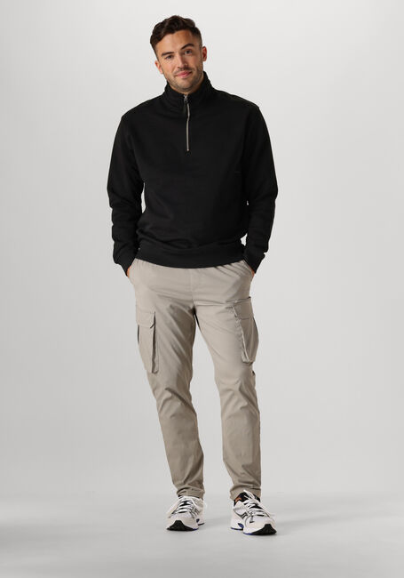 Zwarte PURE PATH Trui LOOSE FIT SWEATERS HALFZIP319 - large