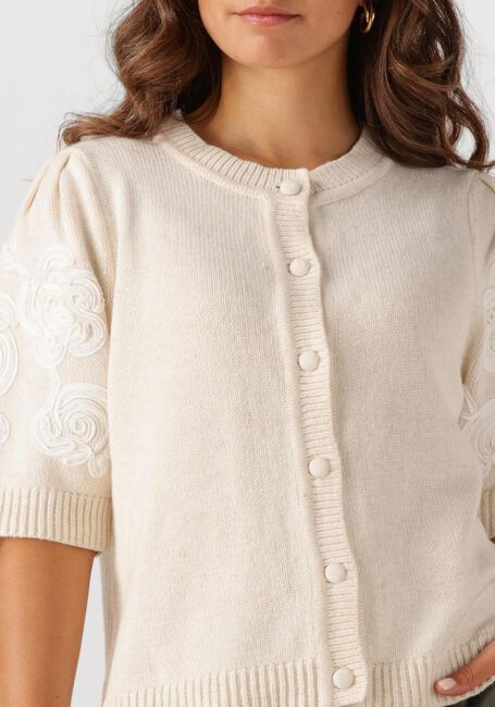 Ecru OBJECT Trui OBJJANE 2/4 RE KNIT CARDIGAN - large
