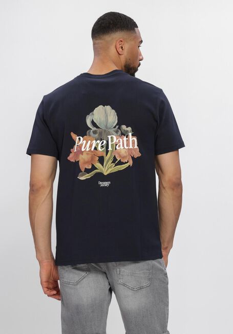 Donkerblauwe PURE PATH T-shirt TRIO OF FLOWERS T-SHIRT - large