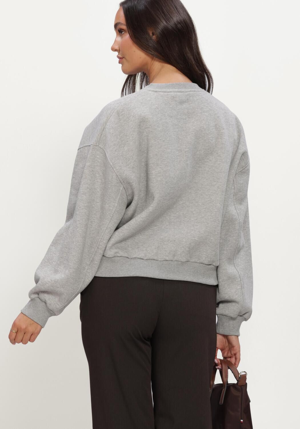 TOMMY HILFIGER Dames Truien & Vesten Gold Script Fleece Rlx C-nk Swt Grijs