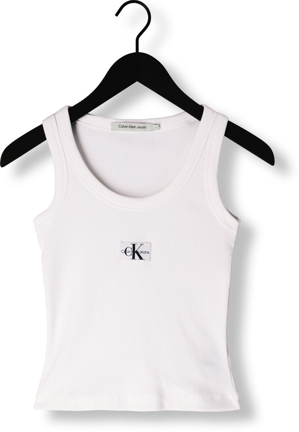 CALVIN KLEIN Dames Tops & T-shirts Woven Label Rib Tank Top Wit