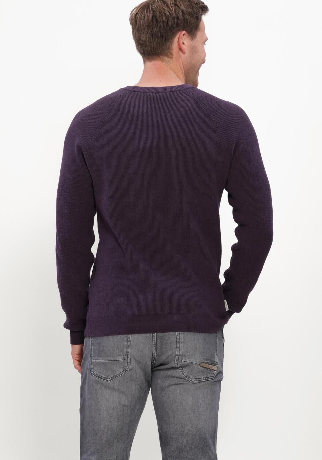Paarse CAST IRON Trui CREWNECK REGULAR FIT SOFT BLEND - large