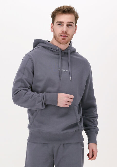 Grijze CALVIN KLEIN Sweater MONOGRAM LOGO HOODIE - large