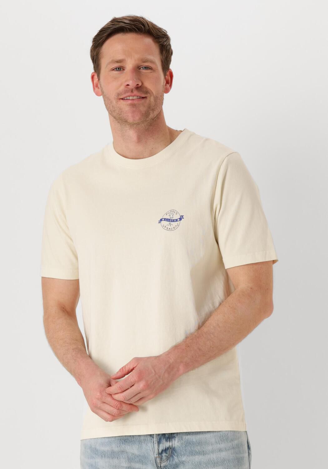 ANERKJENDT Heren Polo's & T-shirts Akkikki Go Outside More Ss Tee Creme