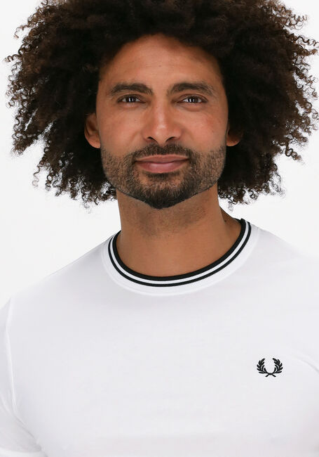 Witte FRED PERRY T-shirt TWIN TIPPED T-SHIRT - large