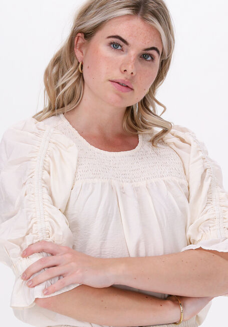 Ecru CO'COUTURE Blouses CALLUM ELASTIC S/S BLOUSE - large