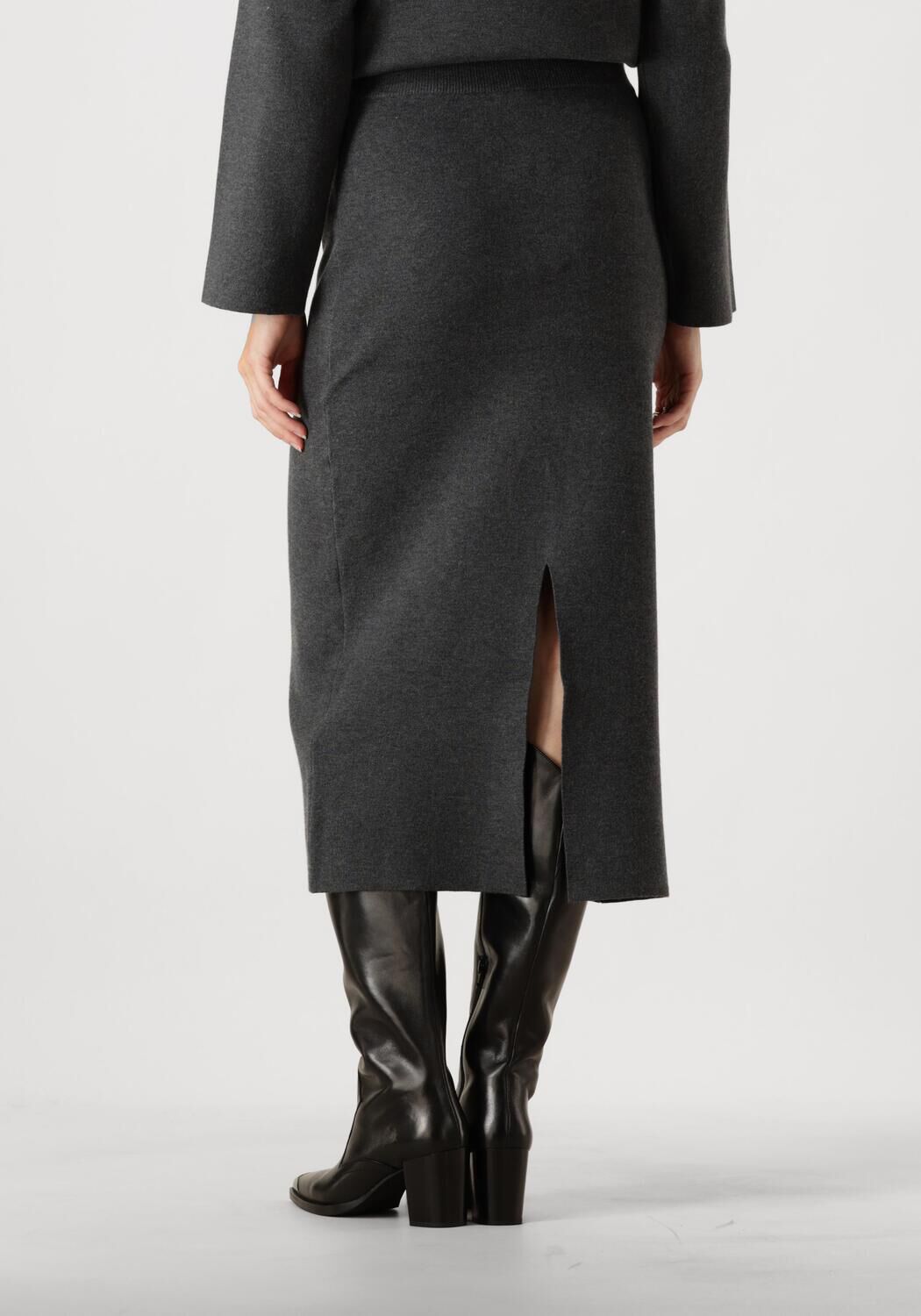 OBJECT Dames Rokken Objreynard Hw Knit Skirt Donkergrijs
