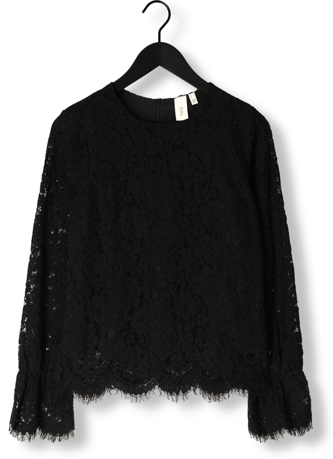 Y.A.S. Dames Tops & T-shirts Yasperla Ls Lace Top Zwart