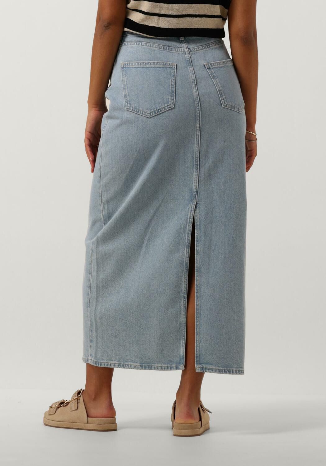 OBJECT Dames Rokken Objellen Mw Long Denim Skirt Blauw