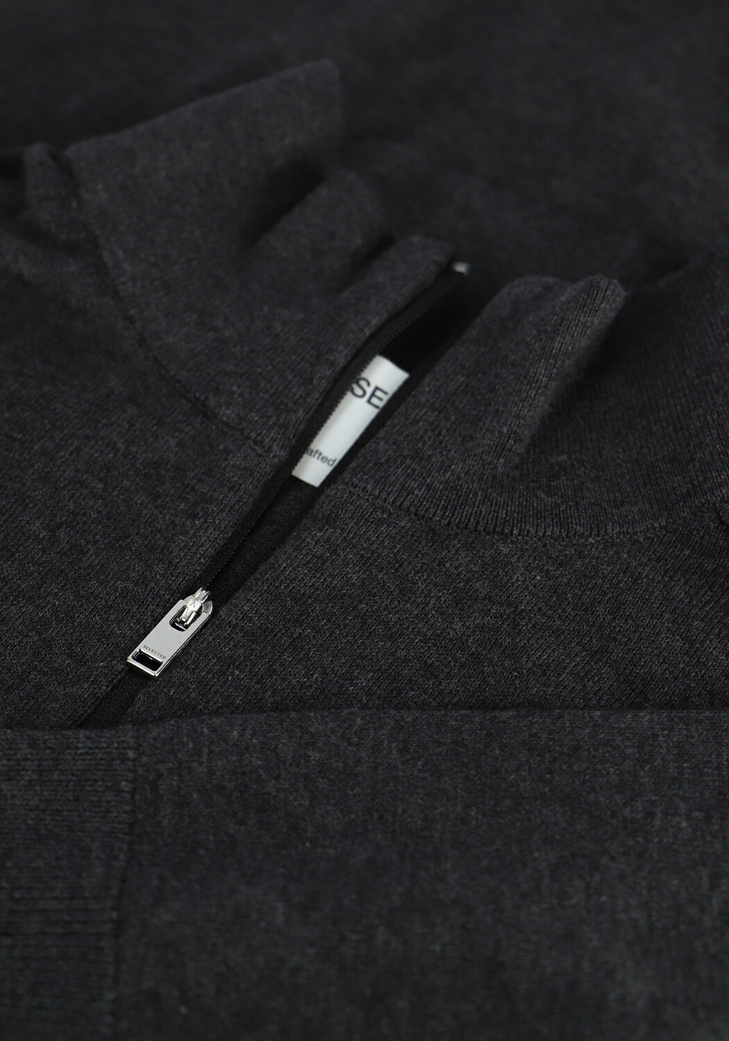 Grijze SELECTED MEN Trui SLHBERG HALF ZIP CARDIGAN NOOS - large