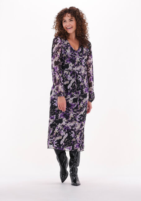 Paarse FREEBIRD Midi jurk MALIA LS DRESS - large