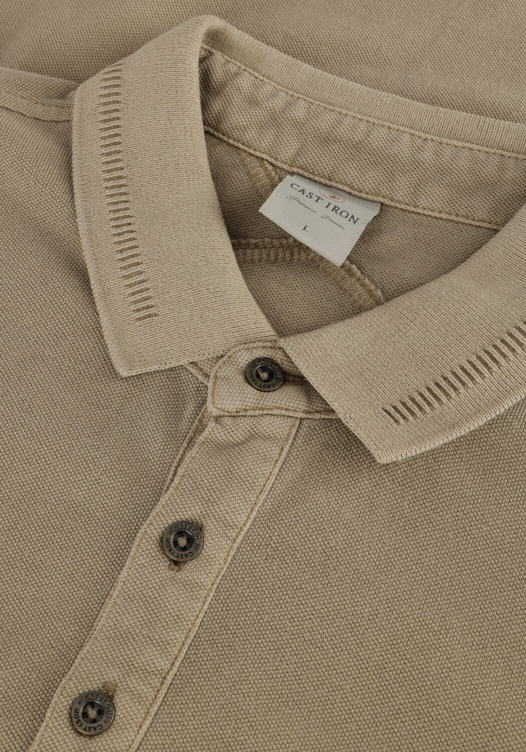 Beige CAST IRON Polo SHORT SLEEVE POLO PIQUE GARMENT DYED - large