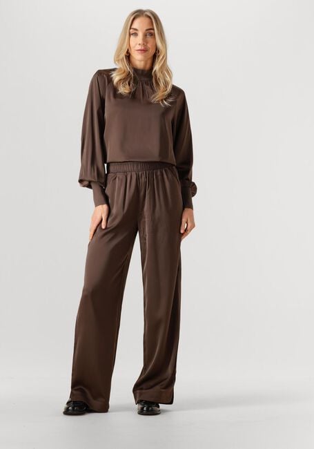 Bruine Y.A.S. Wijde broek YASPELANA HW PANT - large