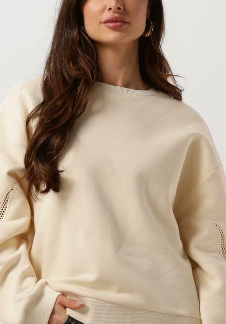 Ecru ALIX THE LABEL Trui LADIES KNITTED MESH SWEATER - large