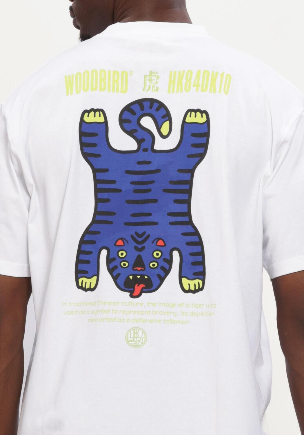 Witte WOODBIRD T-shirt WBBAINE TIGER TEE - large
