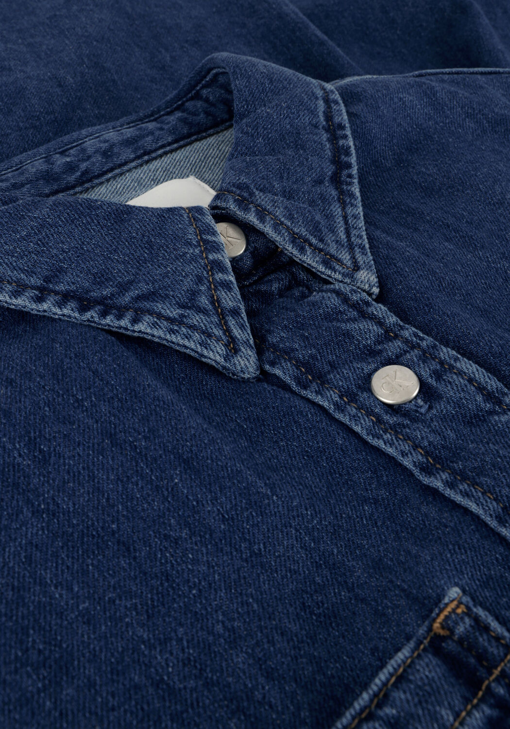 Blauwe CALVIN KLEIN Mini jurk BOXY BELTED SHIRT DRESS - large