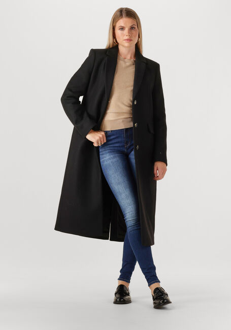 Zwarte TOMMY HILFIGER Mantel CLASSIC SB WOOL REG MAXI COAT - large
