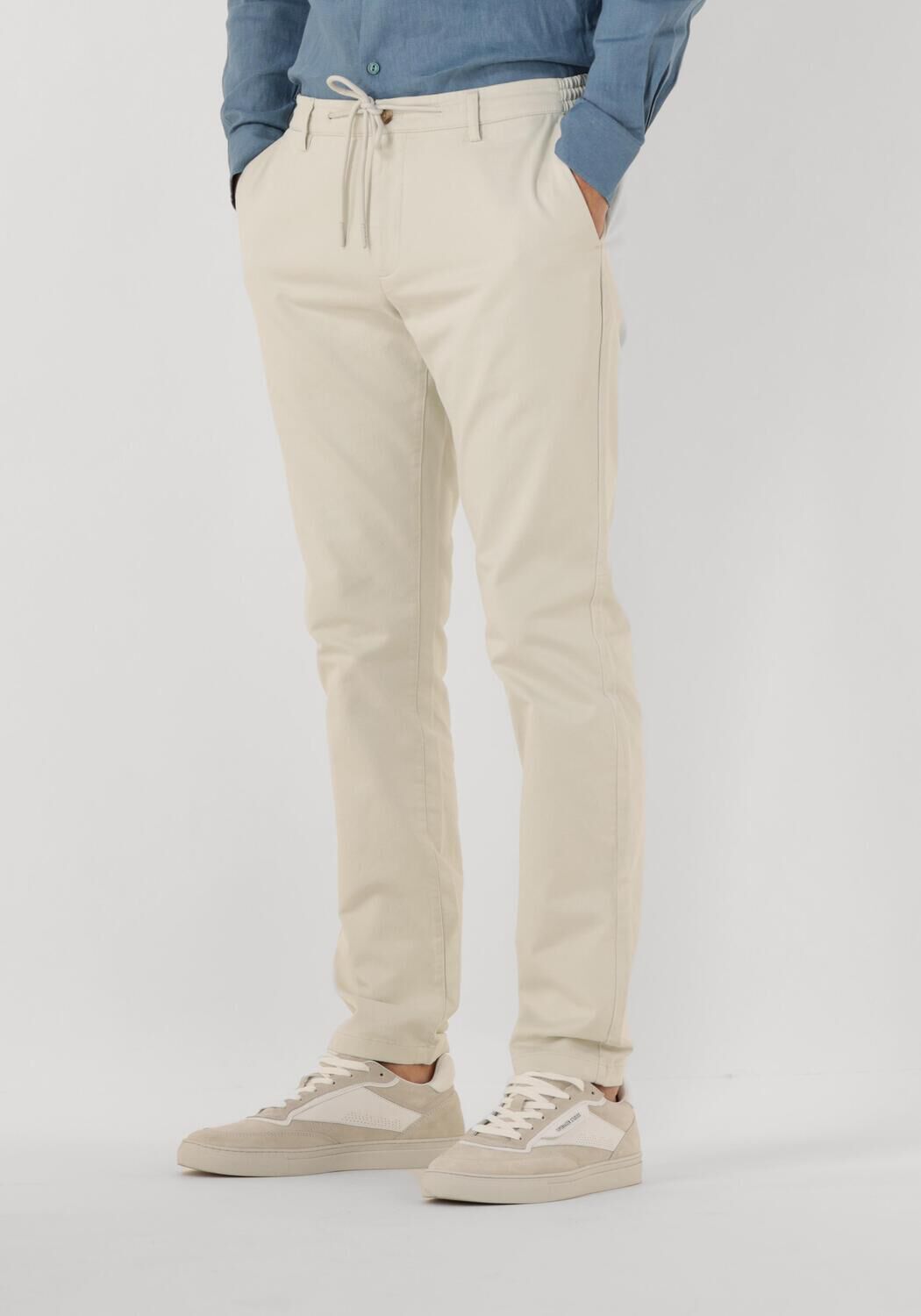 DSTREZZED Heren Broeken Lancaster Twill Knit Tapered Jogger Creme