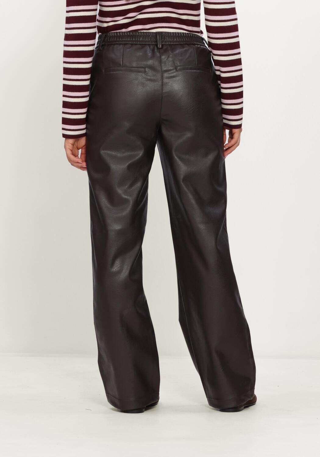 Bruine OBJECT Wijde broek OBJLIVA MW WIDE PANTS NOOS - large