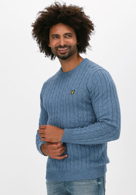 Blauwe LYLE & SCOTT Trui CABLE JUMPER - large