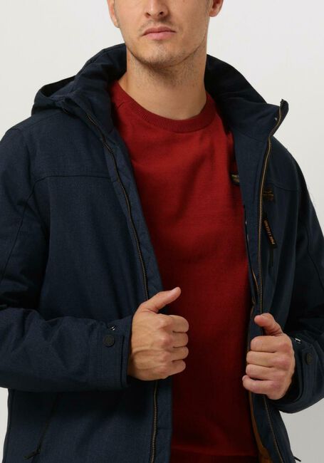 Donkerblauwe PME LEGEND Parka's SEMI LONG JACKET STRATOR ICON 2.0 MELANGE TWILL - large
