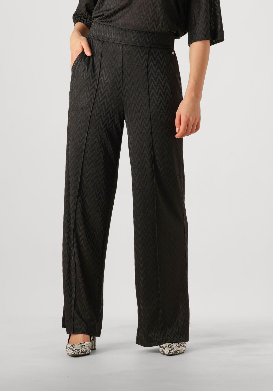 MOS MOSH Elegante Zwarte Pantalon Black Dames
