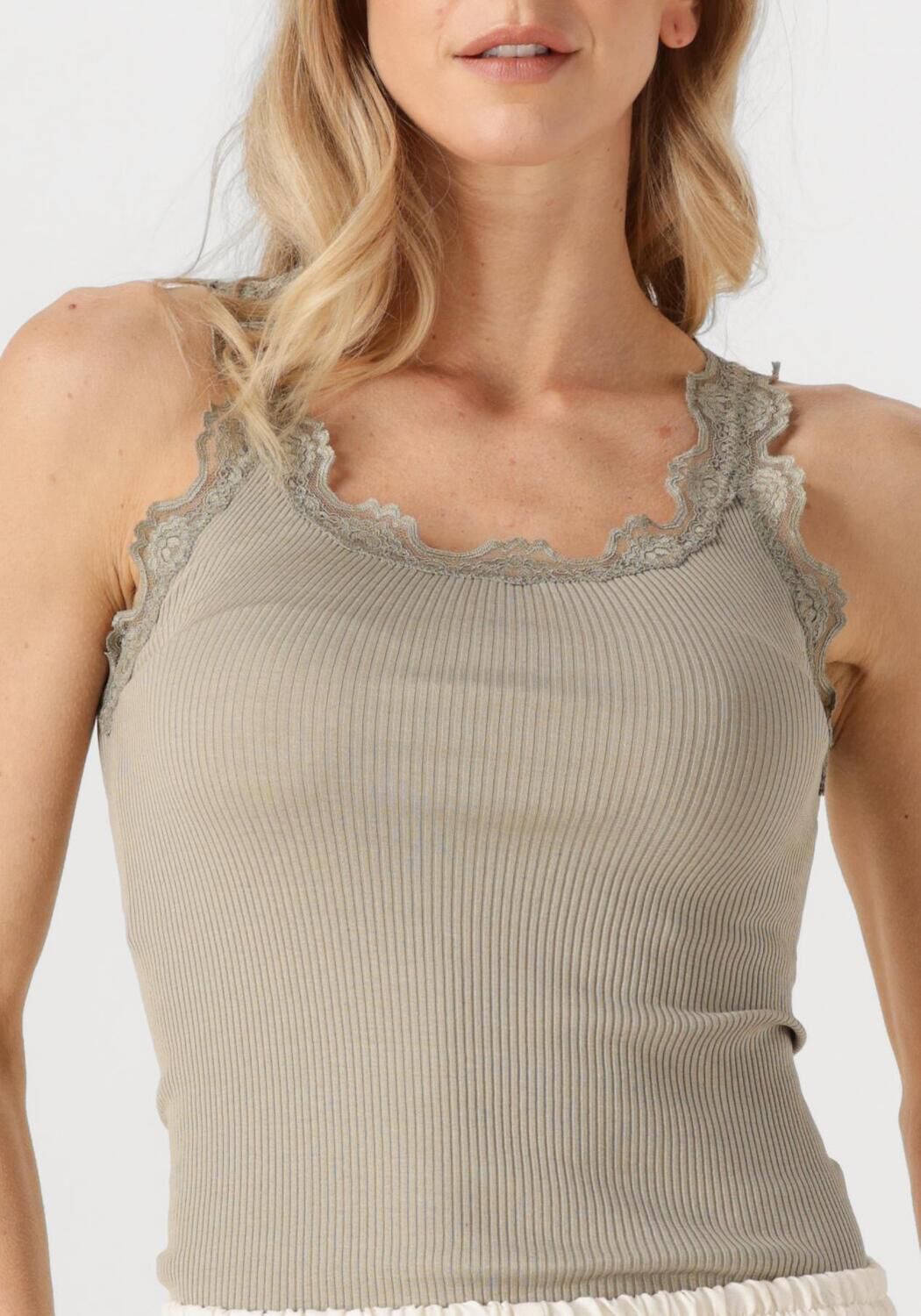 ROSEMUNDE Dames Tops & T-shirts Babette Silk Top W Lace Groen