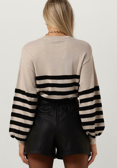 Beige MINUS Trui PERLA STRIPED KNIT PULLOVER - large
