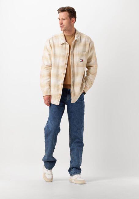Beige TOMMY JEANS Overhemden TJM BADGE CHECK OVERSHIRT - large