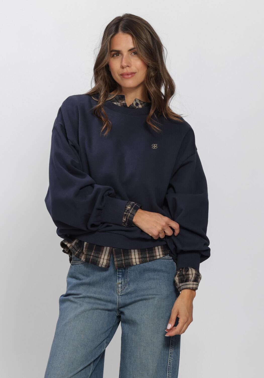 Donkerblauwe BY-BAR Sweater LILI COAST SWEATER - large