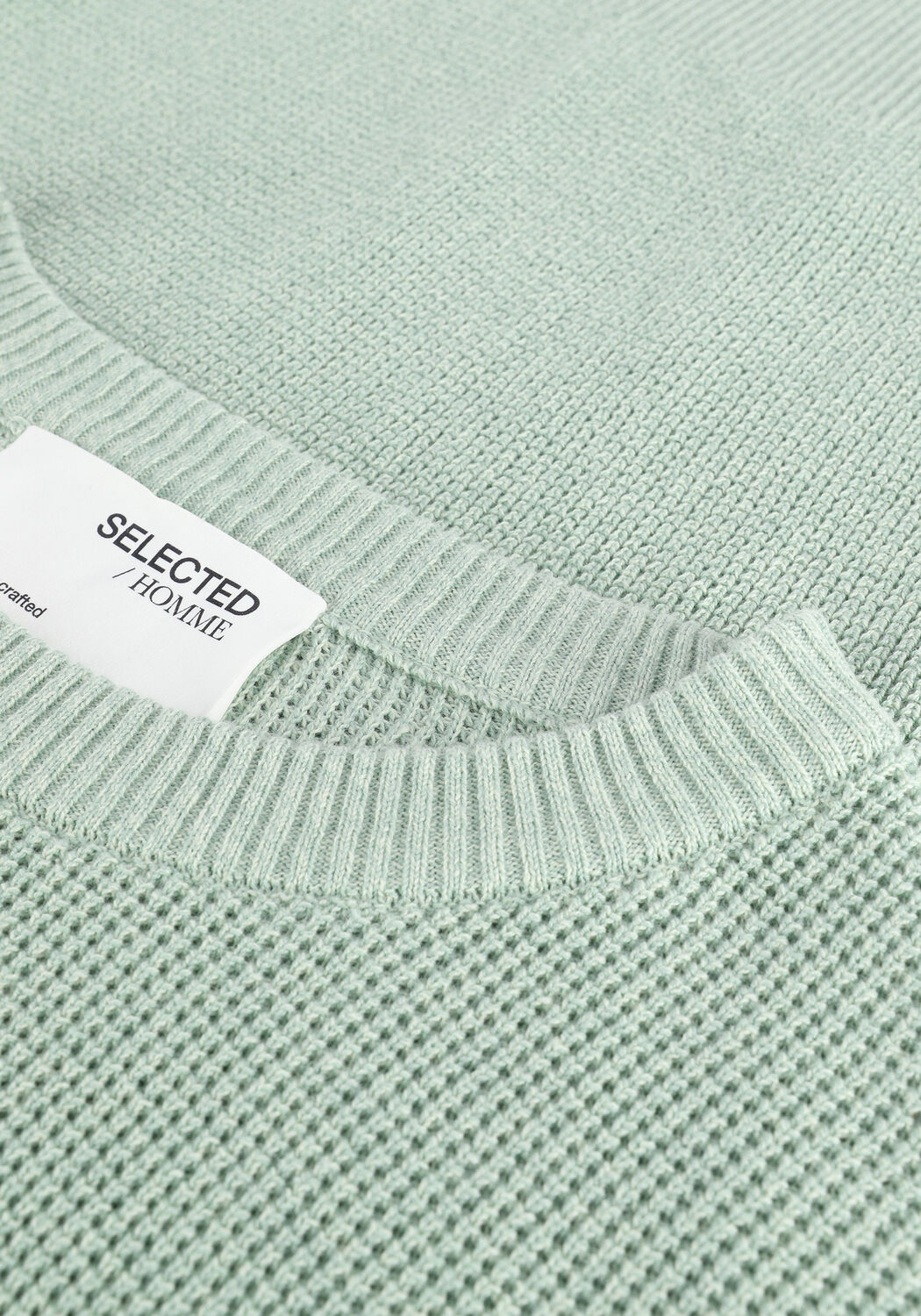 Groene SELECTED MEN Trui SLHROBERT LS KNIT CREW NECK - large