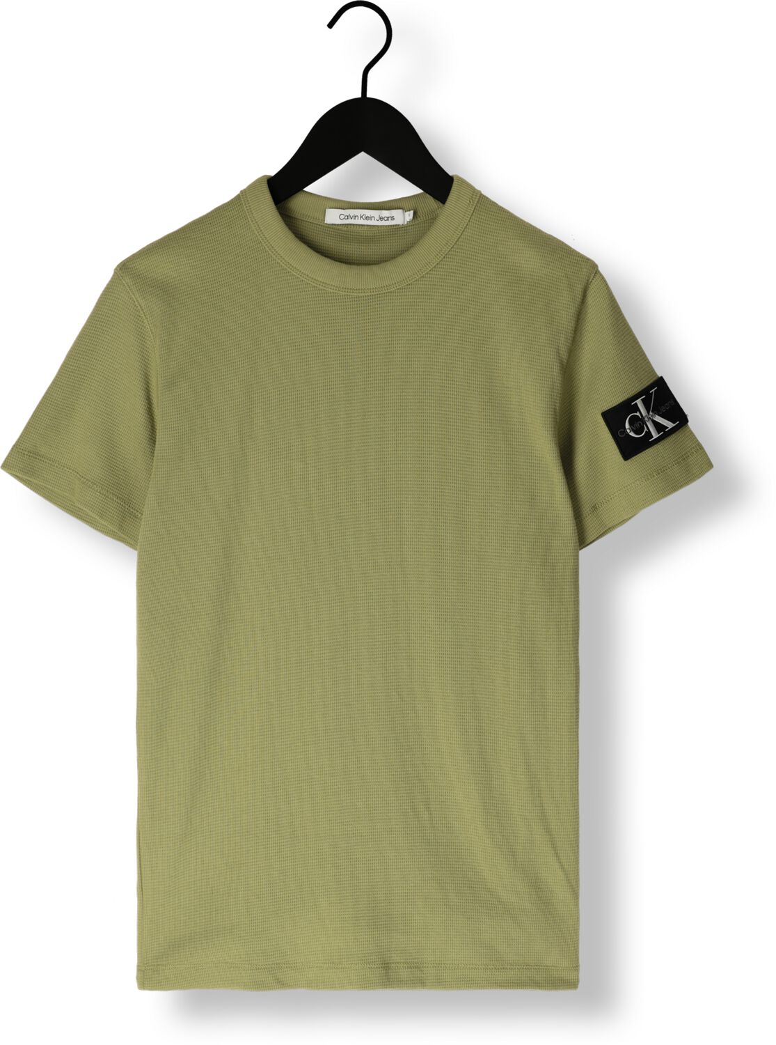 CALVIN KLEIN Heren Polo's & T-shirts Badge Waffle Tee Groen