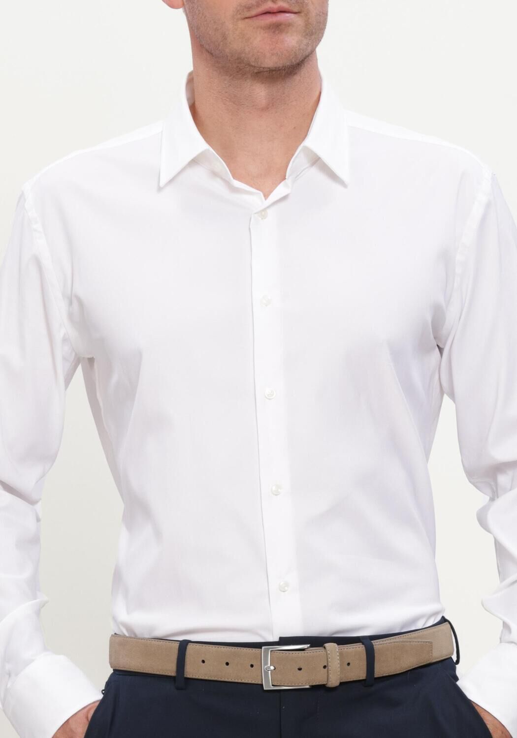 Witte BOSS BLACK Klassiek overhemd P-HANK-KENT-C1-222 - large