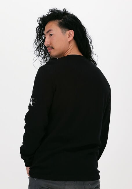 Zwarte CALVIN KLEIN Sweater BADGE WAFFLE LS TEE - large